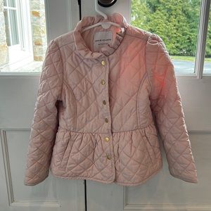 Light pink Janie and Jack quilted coat with gold buttons